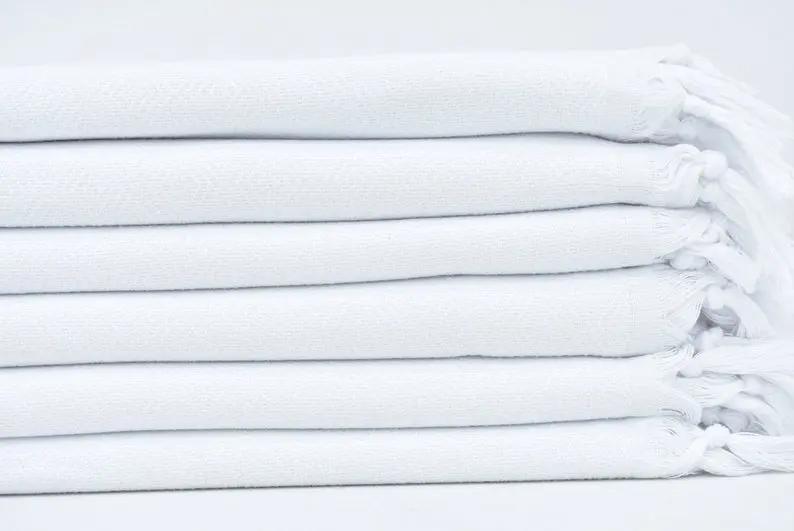 Venice White Turkish Towel 100 Percent Turkish Cotton 40 Inch by 70 Inch Quick Drying Sand Resistant Eco Friendly Lightweight - Love Salve